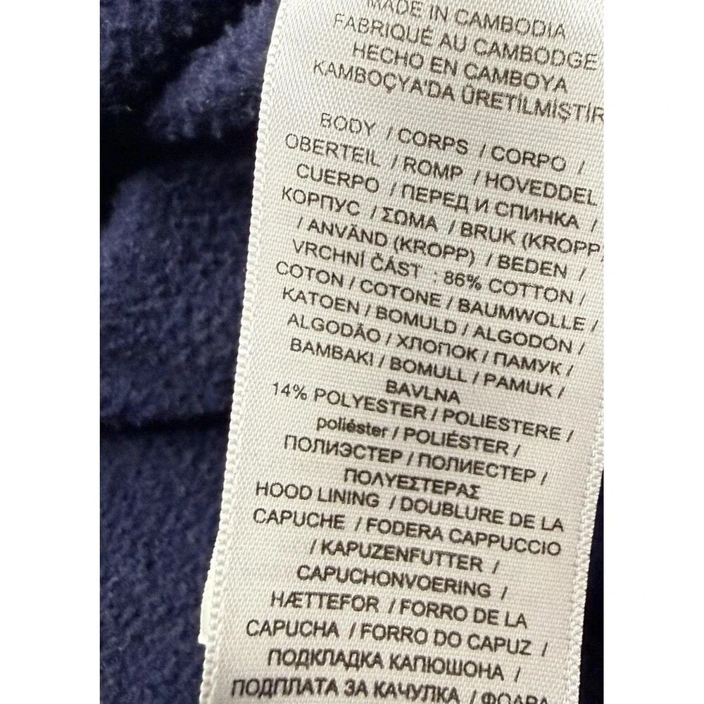 Polo Ralph Lauren Thermal Hoodie Sweatshirt Men’s Sz Large Navy Full Zip Pony